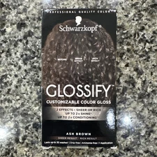 Schwarzkopf-Glossify-Ash Brown S-Demi Permanent-Customizable-Hair Color Gloss