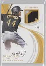 2019 Panini Immaculate Swatches Nameplate 4/8 Kevin Kramer #IS-KK 2a9