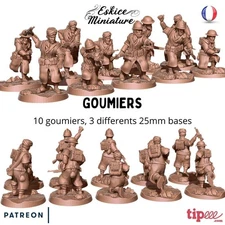 Eskice Miniature WW2 Early War French Army Moroccan Goumier Soldiers NO BASES 3D