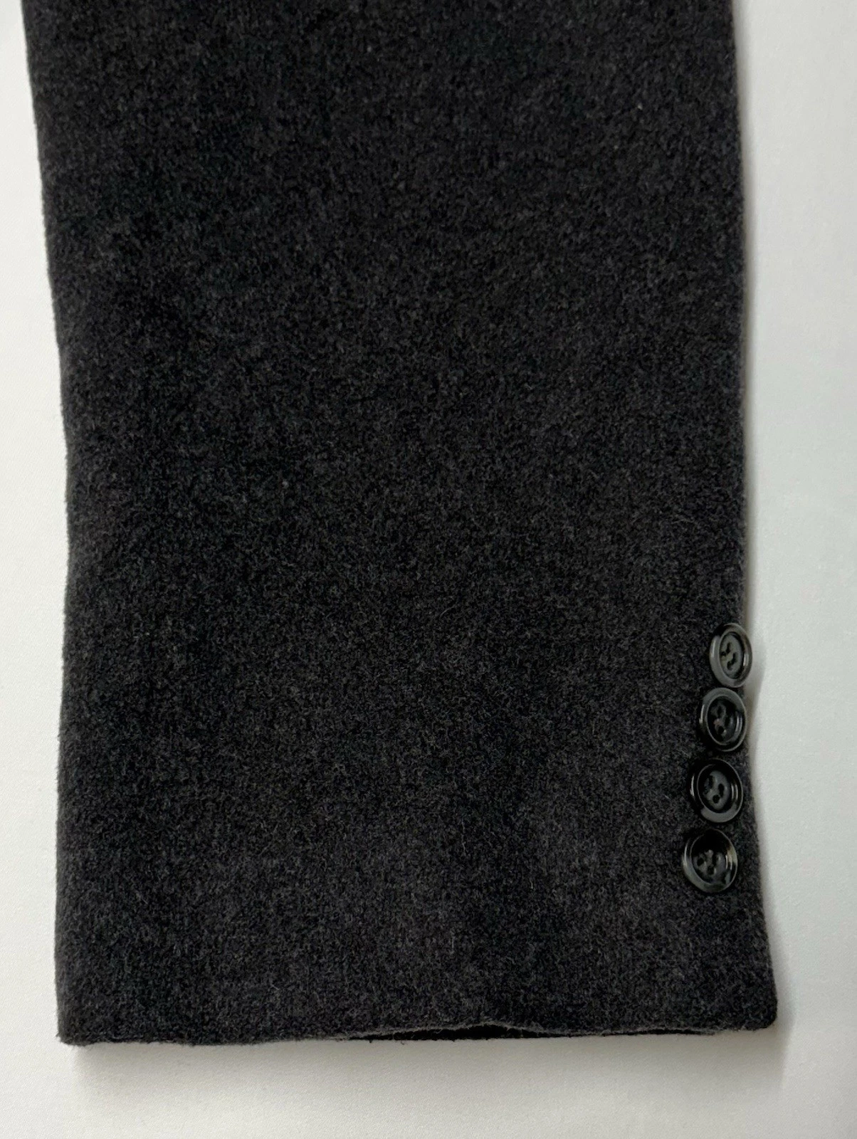 Vintage Stafford Executive Single Breast Black Overcoat Sz 38 Cashmere Wool EUC - product detail image 14