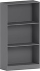 3 Tier Grey Wooden Bookcase Modern Storage Display Shelf for Living Room Medium