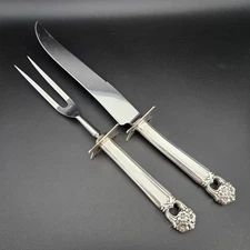1847 Rogers Bros Intl Eternally Yours 2-Piece Roast Carving Set Silverplate Rare