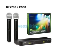 NEW Shure BLX288/PG58 Handheld Wireless Microphone System Come with 2 Microphone
