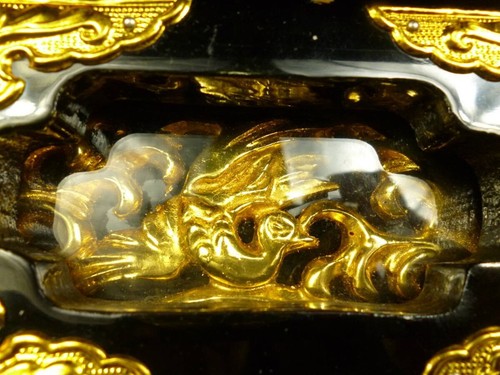 Japanese Buddhist Altar Wood Stand Table Kyozukue Gold x Black high grade - Picture 4 of 10