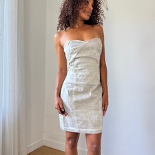 Vintage GUESS Strapless Denim Bustier Mini Dress with Back Zip (S/M)