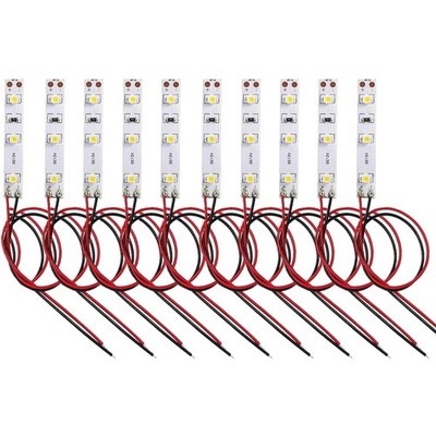 LED Hausbeleuchtung, 3-LED, warmweiß, Kabel, Modellbau, Bahn, 10 Stk