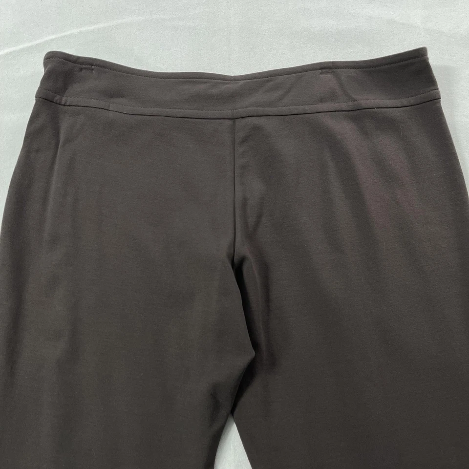 Pantalones Eileen Fisher Mujer XL Marrón Viscosa Elastizados Ponte Ajustados Tobillo Cremallera Lateral Foto 3 de 4