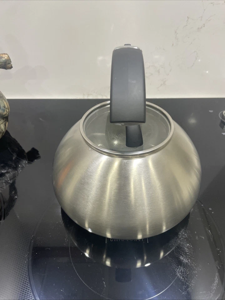 Brandani Italy Whistling Tea Kettle 3qt. Black Soft Touch Handle Stainless Steel - Image 4 of 4