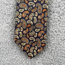 Brooks Brothers Makers Silk Necktie Mens Tie Blue Paisley Vintage