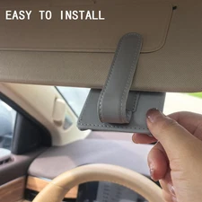 2 Pack Universal PU Leather Car Visor Sunglasses Holder Magnetic Clip for Eye...