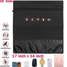 17x14inch Faraday Bag RFID Signal Blocking Shielding Pouch Large Laptop Case Bag