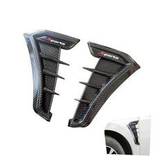 2PCS Car Fender Side Vents, Personality Shark Gill Air Flow Grille 2 PCS Black