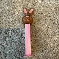 1998 Brown Easter Bunny on Pink Pez Dispenser