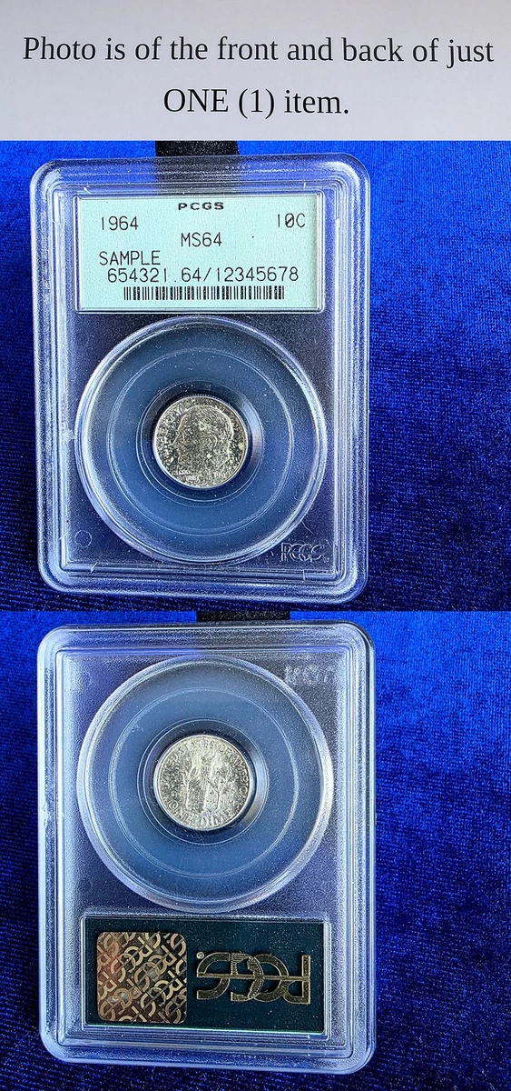 PCGS Certified MS 64 Graded 1964 Roosevelt Dimes (1946-Now) for