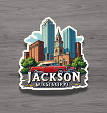 Jackson Mississippi Fridge Magnet or Laptop Sticker