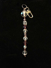 Bead Crystal Glass Beaded Purse Handbag Backpack Keychain Decoration Charm
