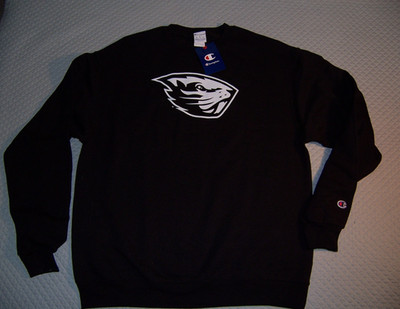 Men's-Champion Black Oregon State Beavers Logo Pullover Sweatshirt black Large