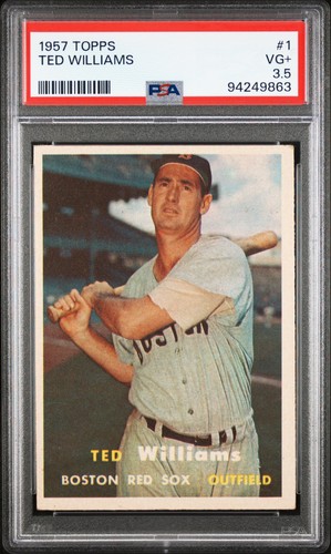 1957 Topps TED WILLIAMS #1 Boston Red Sox PSA 3.5 VG+