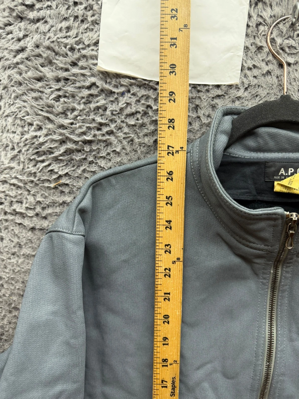 Vintage 90s A.P.C. Rue de Fleurus Paris Full-Zip Utility Jacket Grey Mens Size 2 - product detail image 7