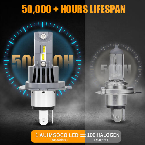 H4 9003 LED Headlight Bulbs Hi Low Beam Conversion Kit 6000K Xenon White Canbus - Picture 15 of 16