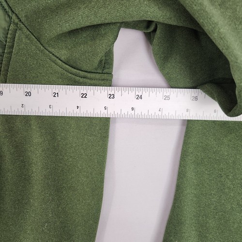 Orvis Jacket Mens L Olive Green Mixed Media Quilted Full Zip Fleece Zip Pockets - Picture 3 of 7