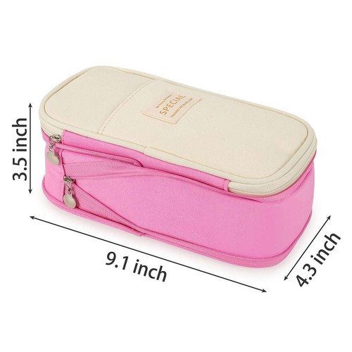 Large Capacity Pencil Pouch Zipper Pen Bag School Stationery Organizer Case - Picture 10 of 16
