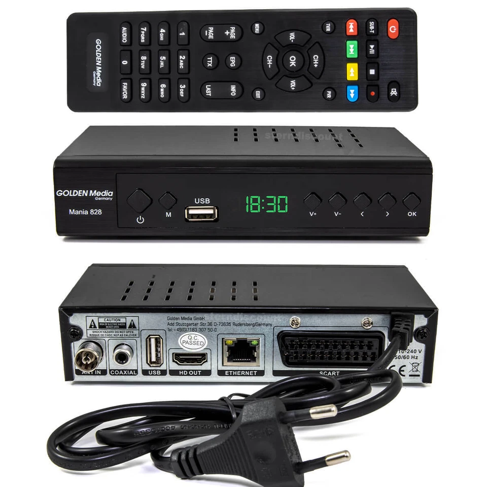 Kabelreceiver Digital Kabel TV HD Receiver DVB-C + T2 USB SCART HDMI Mania 828 - Bild 4 von 4