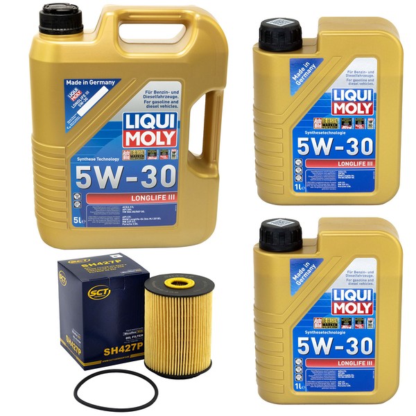 MotoröL Set Longlife III 5W-30 Liqui Moly 7 Liter + ÖLfilter FüR Porsche VW 3.2-image