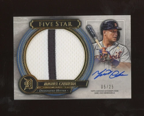 2021 Topps Five Star Miguel Cabrera Tigers Jumbo Prime Patch AUTO 5/25