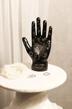 Ebros Psychic Fortune Teller Chirology Palmistry Hand Palm Figurine (Black)