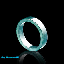 Natural Jadeite Ring For Women Men A Grade Blue Water Ring Square Band Ring