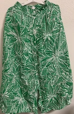 ⚡️Tabitha Brown Green Palm Leaf Button Maxi Skirt (Size XXS)