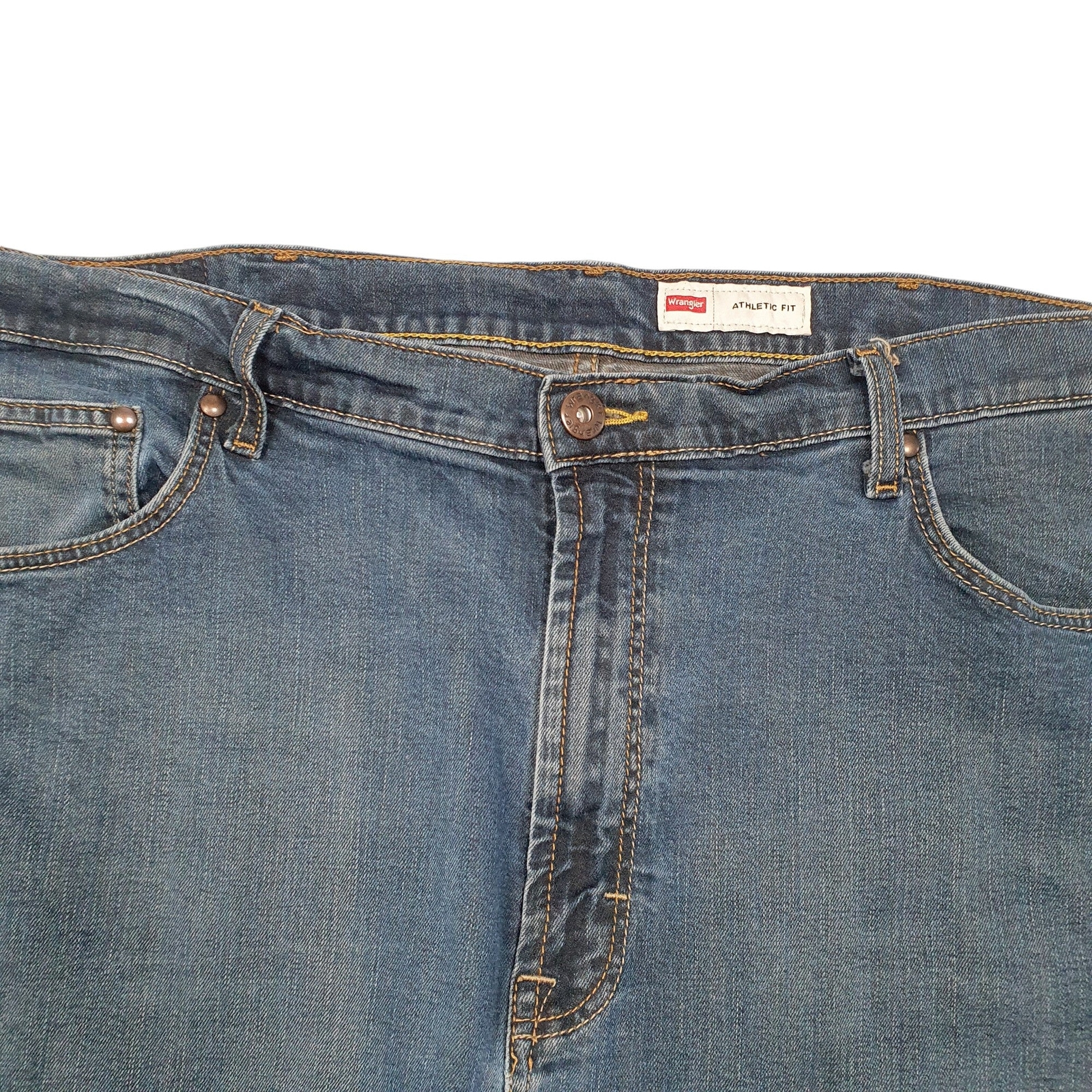 WRANGLER Jeans Tapered Fit Blue Denim Trousers Athletic Stretch W40 L32 image 2