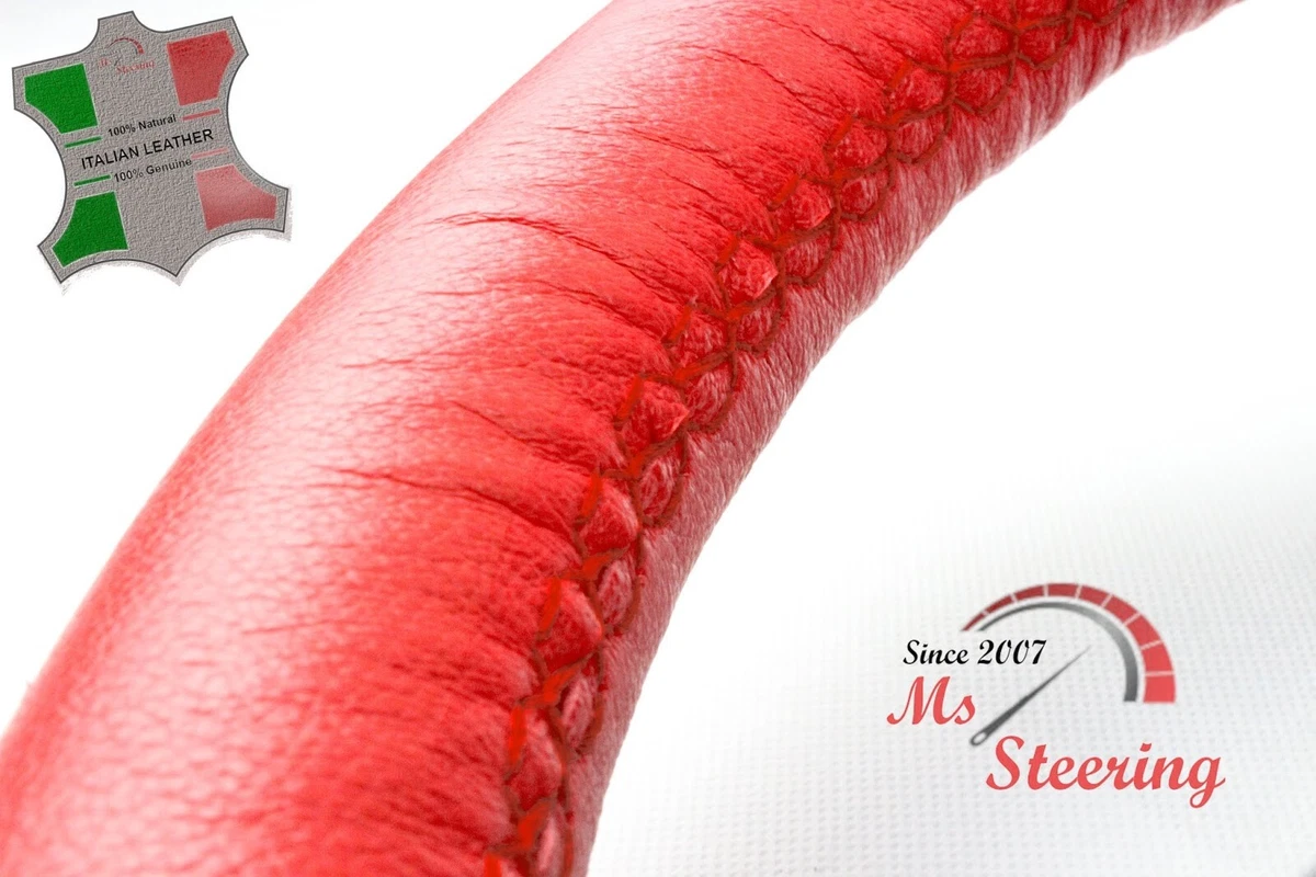 FOR PONTIAC TORRENT 06-09 RED LEATHER STEERING WHEEL COVER, DARK.