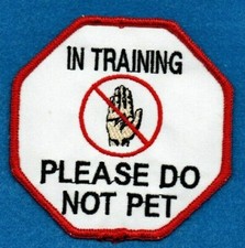 IN TRAINING - PLEASE DO NOT PET - service dog vest patch