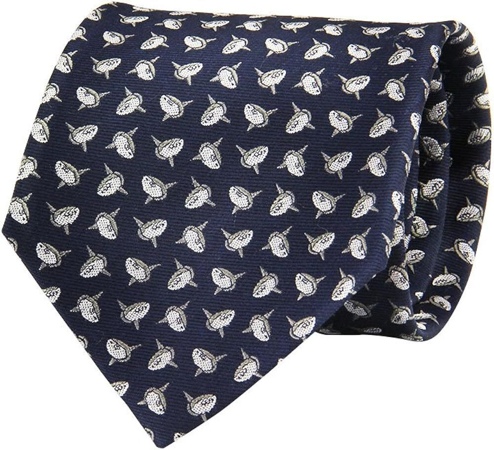 [colorata] sunfish pattern necktie (100% silk) jacquard weave [animal pattern/sm