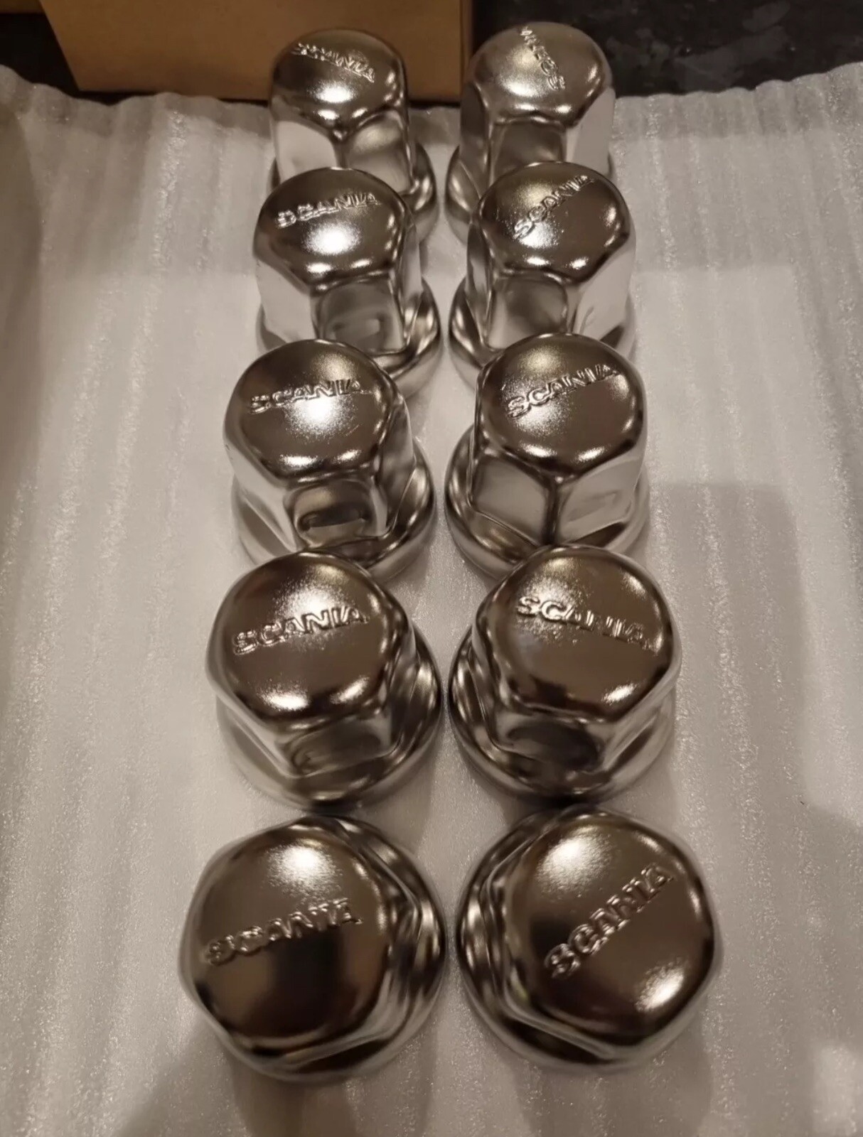 Scania Genuine Stainless Steel 33mm Wheel Nut Covers X10 eBay