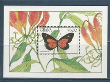 bloc Ghana nature faune insecte  papillon  telipna  bimaculata  neuf **