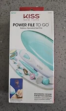 Kiss Power File To Go Battery Operate Nail File Ergonomic Design 9 Pieces System