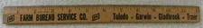 Vintage Farm Bureau Service,FS, Toledo-Garwin-Gladbrook-Traer,Iowa IA Wood Ruler