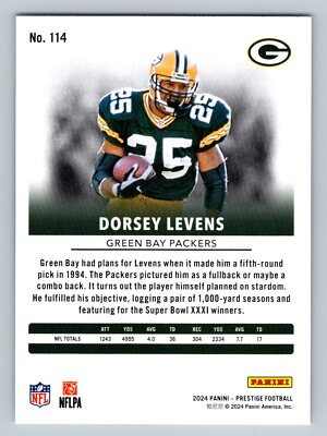 Dorsey Levens 2024 Panini Prestige #114 Green Bay Packers Football