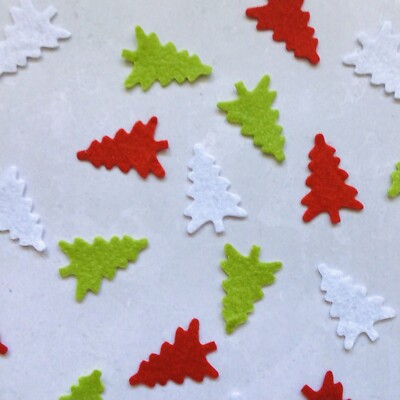 Kleine Filzbäume, Filz gestanzte Weihnachtsbäume, Weihnachtstischstreusel
