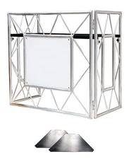 American DJ Pro Event Table 2 Foldable Portable Metal DJ Booth Facade+Shelves
