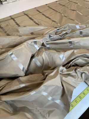 ZIMMER & ROHDE HIGH END SILK TAFFETA BEIGE SILVER STRIPE TOP QUALITY 6yards $720