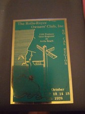 Plaque ROLLS Royce Owners Plaque Southerm California 1978 RR Collectable