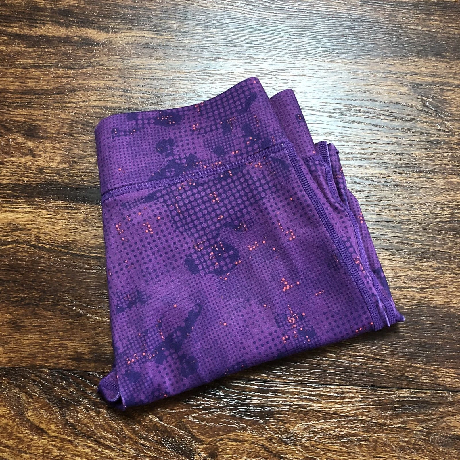 ZAKTI Stretch Waist Purple Print Activewear Leggings Girl's (9-10) 24 Waist