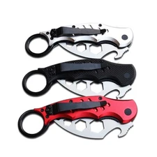Aluminum Handle Trainer Training Knife Folding Saber New Karambit  Metal Blade