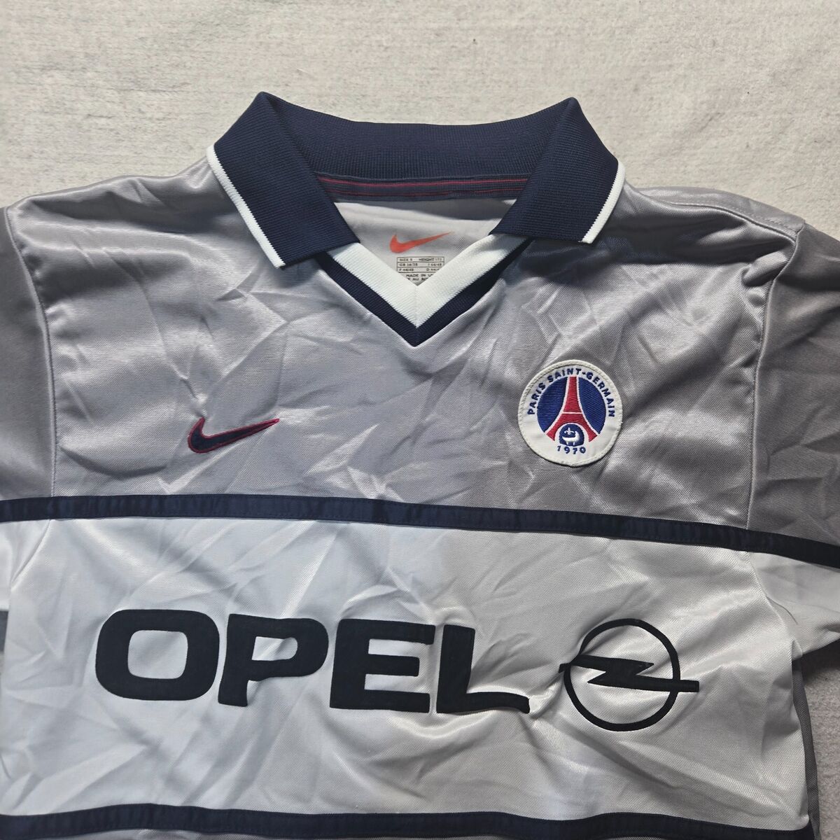 PARIS SAINT GERMAIN Opel Vintage Gray PSG Maillot Jersey PARIS SAINT GERMAIN Opel Vintage Gray PSG Maillot Jersey