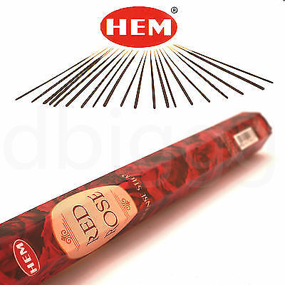 RED ROSE von HEM 20 RäucherSTÄBCHEN Original Indien Incense