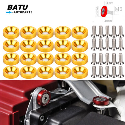 20X Gold XYC BILLET ALUMINUM FENDER/BUMPER WASHER/BOLT ENGINE BAY - Foto 10